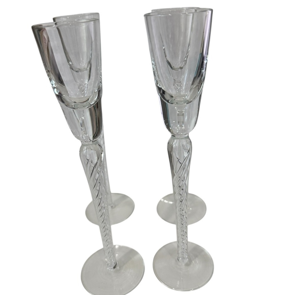 Stuart Crystal Iona Air Twist Stem Hand Blown Glass  Apertif Cordials England